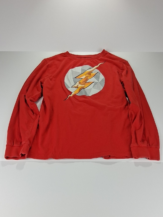 DC Comics Other - Boys The Flash Long Sleeve Tee Shirt Size Large Red w/ Yellow Lightning Graphic
